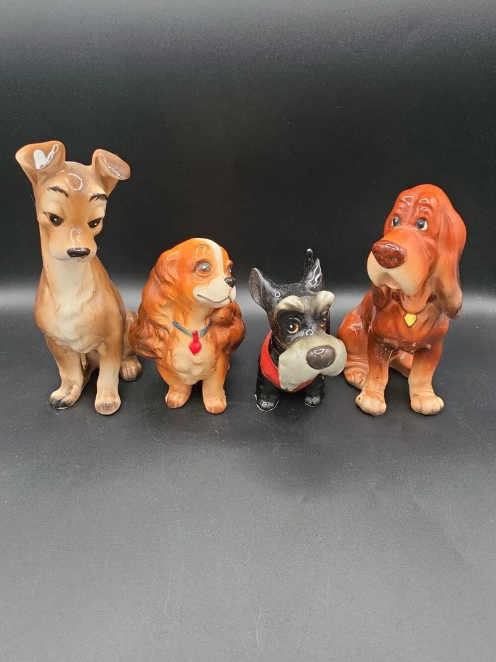 Vintage Disney Lady & the Tramp Porcelain Figurine Set – Japan – Jock & Trusty
